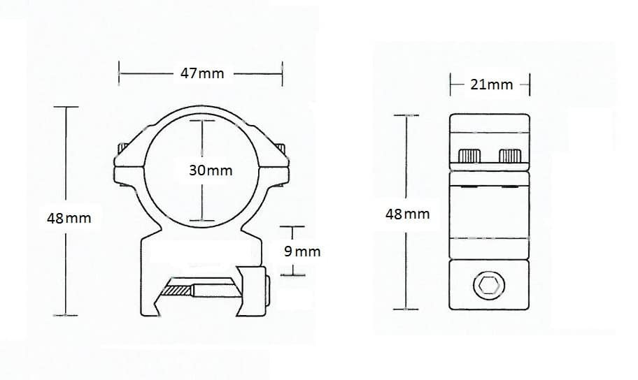 Montáž Hawke Match, dvoudílná, (průměr oka 30 mm), weaver, střední