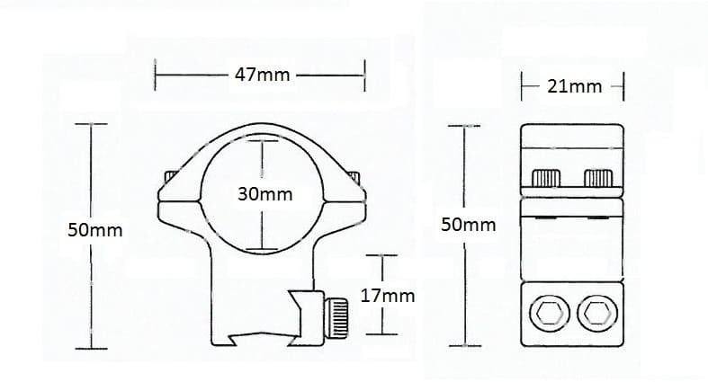 Montáž Hawke Match, dvoudílná, (průměr oka 30 mm), 9-11 mm, vysoká